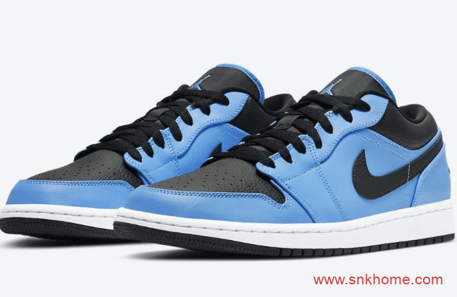 AJ1蓝黑低帮 Air Jordan 1 Low “University Blue” 经典AJ1低帮新配色发售日期 货号：553558-403