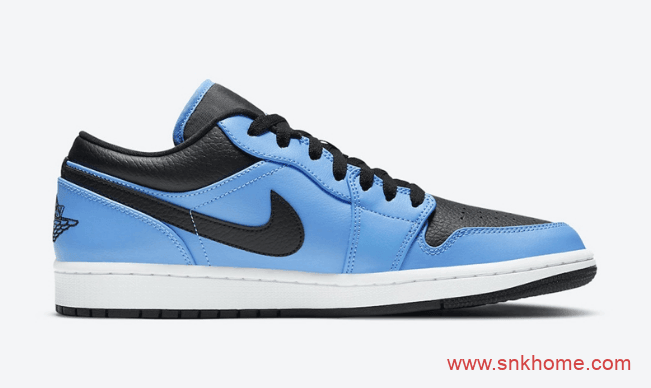 AJ1蓝黑低帮 Air Jordan 1 Low “University Blue” 经典AJ1低帮新配色发售日期 货号：553558-403