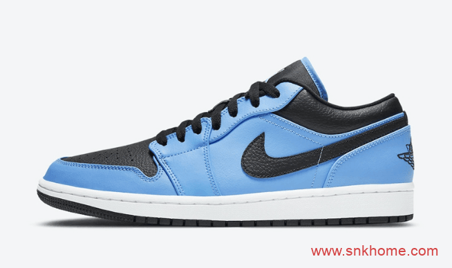 AJ1蓝黑低帮 Air Jordan 1 Low “University Blue” 经典AJ1低帮新配色发售日期 货号：553558-403