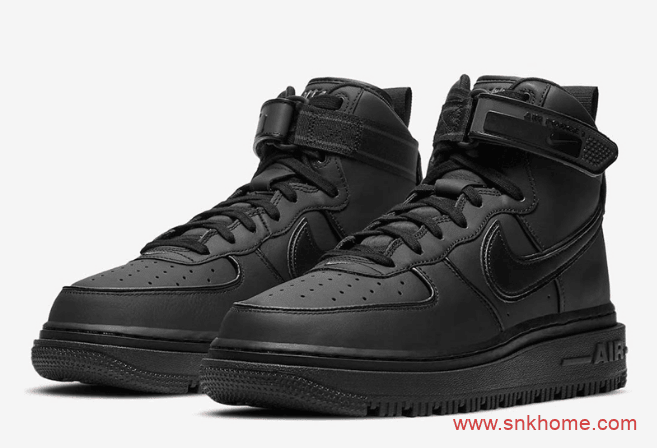 耐克空军全黑色高帮 Nike Air Force 1 High Winter 空军一号黑武士造型官图 货号：DA0418-001