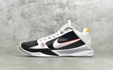 耐克科比ZK5科比五代黑白李小龙 NIKE ZK5 PROTRO 科比球鞋2020复刻版 货号：CD4991-101