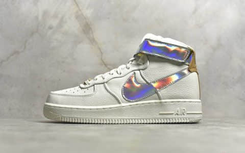 耐克空军镭射高帮CJ纯原版本 NIKE Air Force 1 High "Nai Ke" THE BUND Jester 货号：AV2039-100