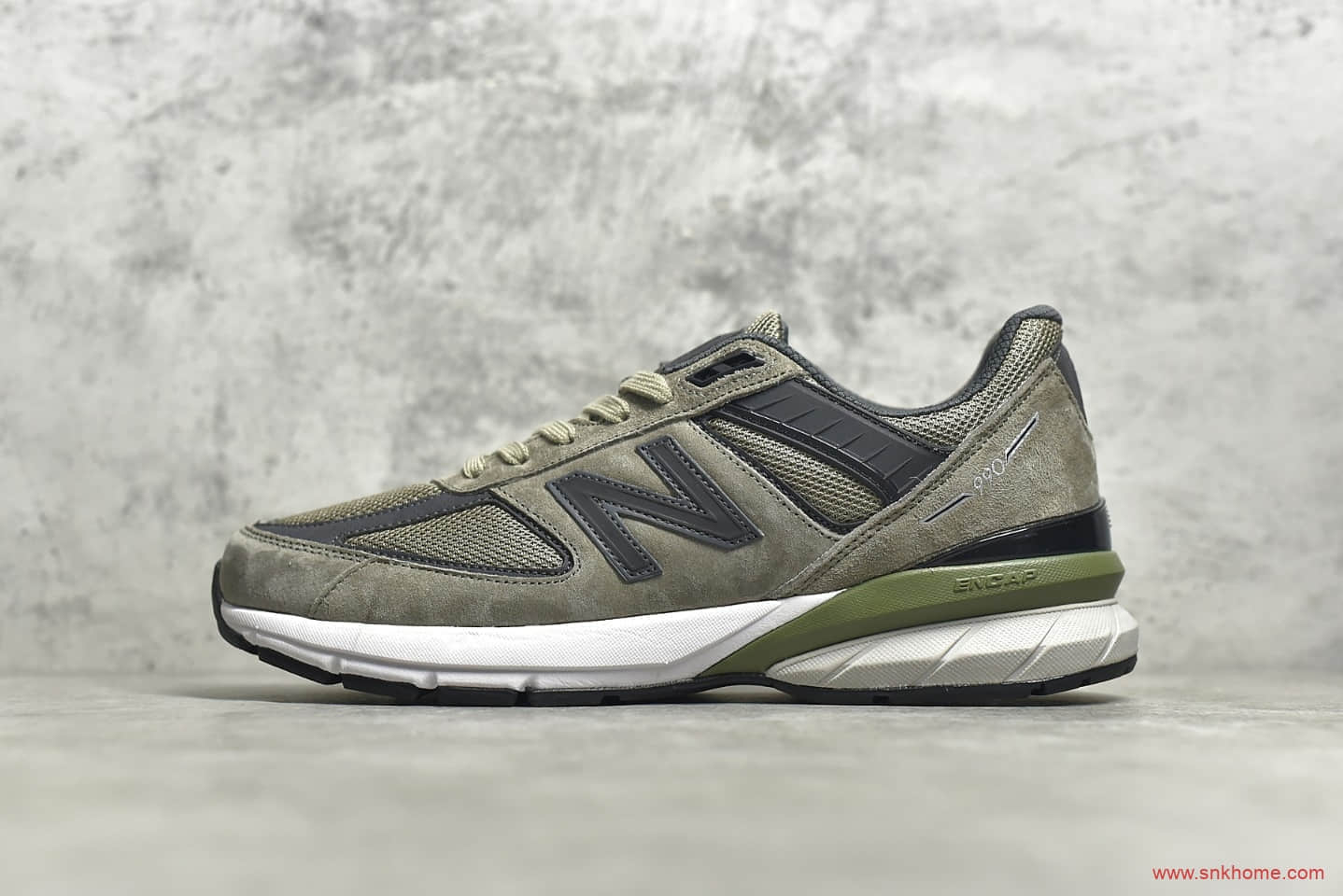 新百伦NBM990V5橄榄绿 NEW BALANCE M990V5 新百伦猪八皮革5代复古跑鞋