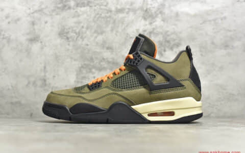 AJ4军绿色绒面革莆田纯原版本 Undefeated x NIKE Air Jordan 4 Retro"UNDFTD" AJ4限量款 货号：JBM351-M1