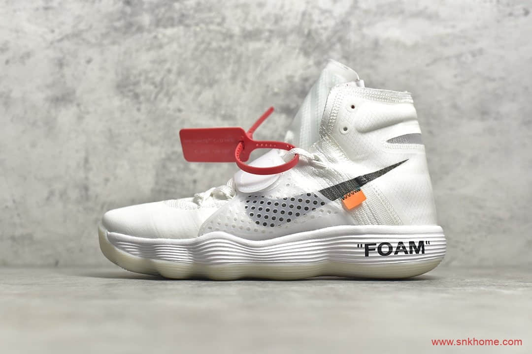 耐克Hyperdunk OW联名款实战球鞋 Off-White x Nike REACT Hyperdunk 耐克OW联名白黑橘 官方货号：AJ4578-100