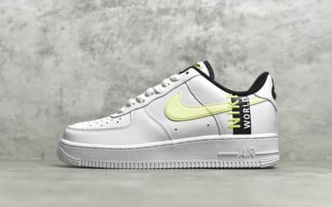 耐克空军一号白色鞋面黄色钩 NIKE Air Force 1'07 LV8 WW“WORLD WIDE White Green Strike”空军白黄低帮 货号：CK6924-101