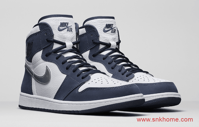 AJ1海军蓝 AJ1日本限定Air Jordan 1 High OG CO.JP “Midnight Navy” AJ1白蓝银色钩日本限定发售日期 货号：DC1788-100