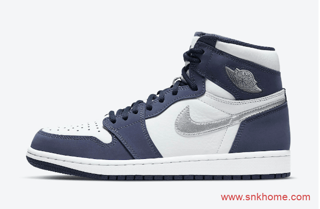 AJ1海军蓝 AJ1日本限定Air Jordan 1 High OG CO.JP “Midnight Navy” AJ1白蓝银色钩日本限定发售日期 货号：DC1788-100