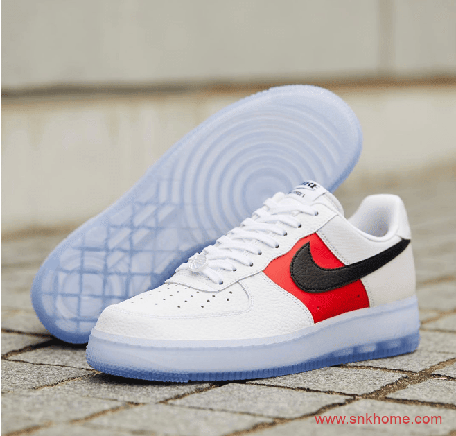 耐克空军一号胭脂红 Nike Air Force 1'07 LV8 EMB 耐克空军白红水晶底低帮板鞋发售日期 货号：CT2295-110