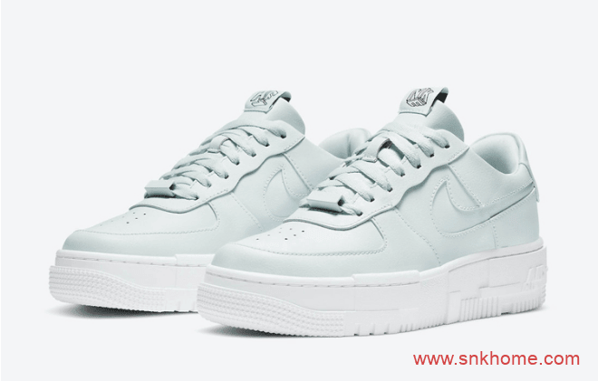 耐克空军一号湖水绿解构低帮板鞋 Nike Air Force 1 Pixel 耐克空军鸳鸯鞋舌3D立体字样 货号：CK6649-400