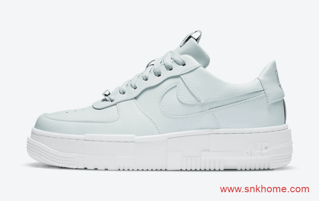 耐克空军一号湖水绿解构低帮板鞋 Nike Air Force 1 Pixel 耐克空军鸳鸯鞋舌3D立体字样 货号：CK6649-400