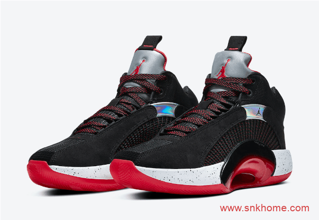 AJ35黑红实战球鞋发售日期 Air Jordan 35 “Bred” AJ35经典银色鞋舌 货号：CQ4227-030