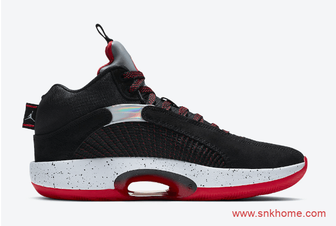 AJ35黑红实战球鞋发售日期 Air Jordan 35 “Bred” AJ35经典银色鞋舌 货号：CQ4227-030