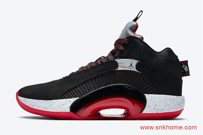 AJ35黑红实战球鞋发售日期 Air Jordan 35 “Bred” AJ35经典银色鞋舌 货号：CQ4227-030