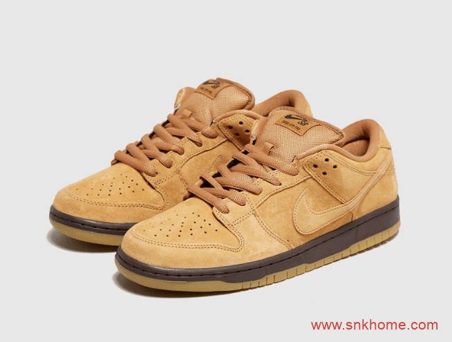 耐克Dunk SB小麦低帮曝光 Nike SB Dunk Low Pro “Wheat Mocha” 耐克Dunk低帮休闲鞋 货号：BQ6817-204