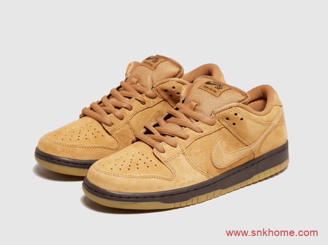 耐克Dunk SB小麦低帮曝光 Nike SB Dunk Low Pro “Wheat Mocha” 耐克Dunk低帮休闲鞋 货号：BQ6817-204