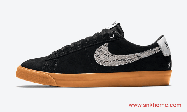 耐克SB蛇纹钩黑色鞋面板鞋 Wacko Maria x Nike SB Blazer Low 耐克SB日本时装品牌新联名  货号：DA7257-001