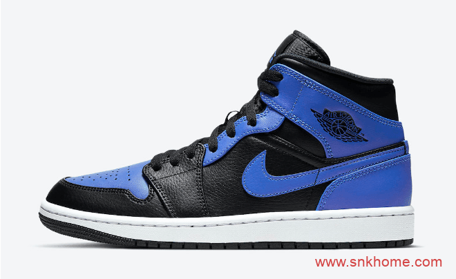 AJ1小黑蓝官图释出 AJ1OG中帮经典黑蓝配色Air Jordan 1 Mid “Hyper Royal”发售日期 货号：554724-077