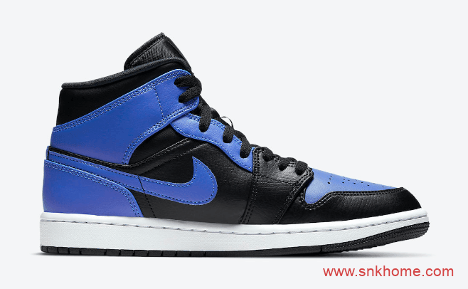 AJ1小黑蓝官图释出 AJ1OG中帮经典黑蓝配色Air Jordan 1 Mid “Hyper Royal”发售日期 货号：554724-077