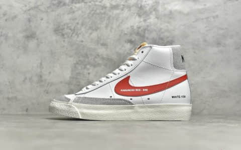 耐克开拓者红蓝字母鸳鸯钩高帮 NIKE ZOOM BLAZER MID白四色勾 货号：DA2142-146