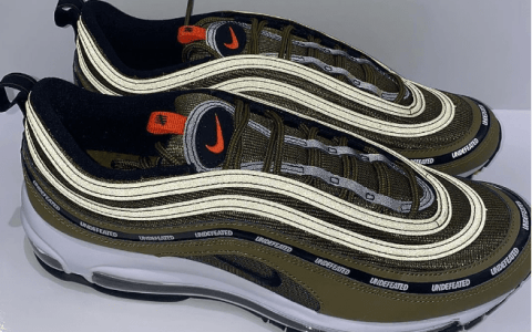 耐克MAX97 UNDEFEATED联名款三个配色 UNDEFEATED x Nike Air Max 97 耐克子弹气垫军绿色 货号：DC4830-300