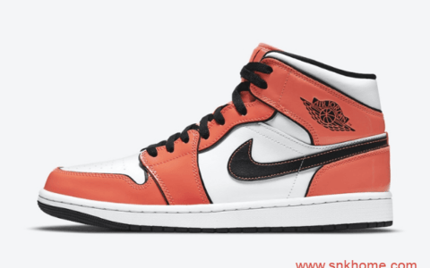 AJ1白橙中帮黑色线条勾勒 Air Jordan 1 Mid “Turf Orange” AJ1新款配色即将发售 货号：DD6834-802