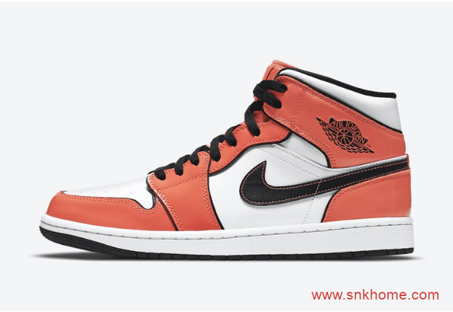 AJ1白橙中帮黑色线条勾勒 Air Jordan 1 Mid “Turf Orange” AJ1新款配色即将发售 货号：DD6834-802