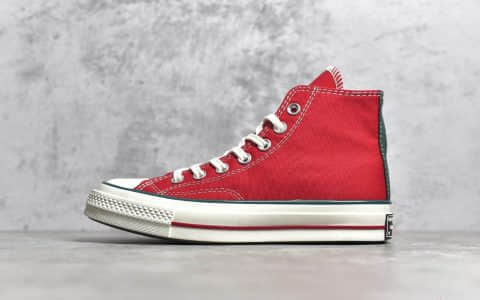 匡威大标红色高帮帆布鞋纯原版本 Converse Chuck Logo 匡威1970S红色帆布鞋 货号：170049C