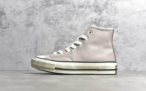 匡威浅粉皮面加毛款高帮 Converse Chuck 70s 匡威皮面高帮 匡威1970S秋冬款 货号：569514C