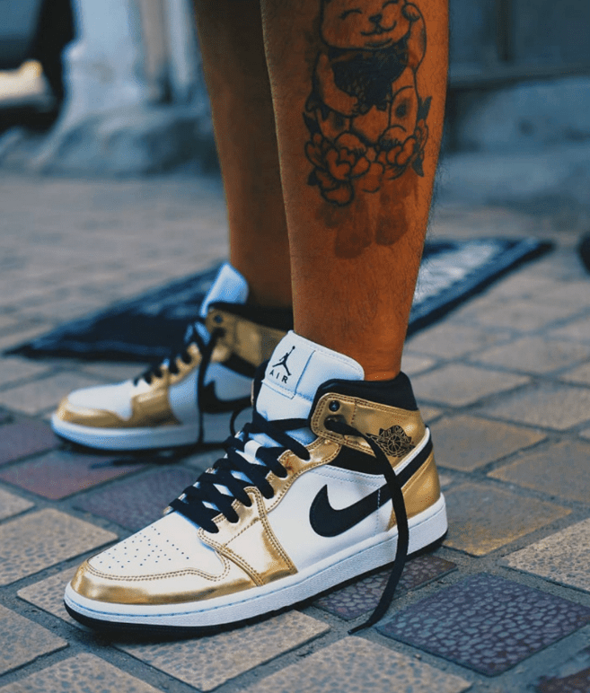 AJ1白金中帮 AJ1液态金 Air Jordan 1 Mid SE 小伦纳德变身全新AJ1中帮奢华配色 货号：DC1419-700