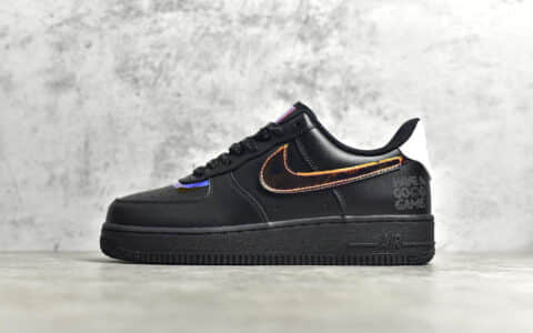 耐克空军电玩镭射像素黑色低帮 NIKE AIR FORCE 1 “电玩像素镭射黑” 货号：DC0710-101