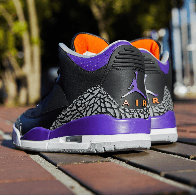 AJ3黑紫高帮实战球鞋发售日期 Air Jordan 3 “Court Purple” 最新AJ3太阳配色美图 货号：CT8532-050