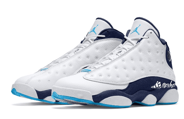 AJ1白蓝荔枝皮经典球鞋 AJ3黑曜石 AJ3Air Jordan 13 “Dark Powder Blue” 黑曜石 AJ13发售日期 货号：414571-144