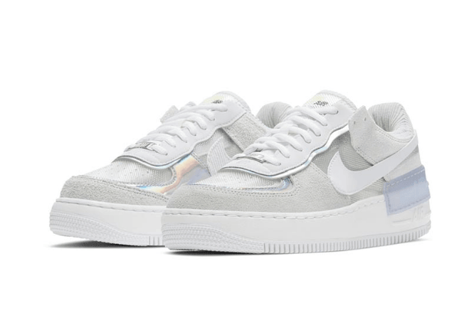 耐克马卡龙灯芯绒幻彩解构鞋 WNMS Nike Air Force 1 Shadow SE 耐克空军一号马卡龙解构女子板鞋 货号：DC5255-043