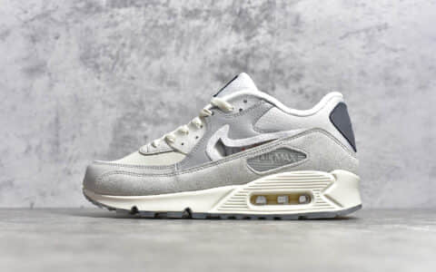 耐克MAX90魔术贴换钩 NIKE Air max 90 "The Basement" 耐克灰色气垫跑鞋休闲鞋 货号：CI9111-002