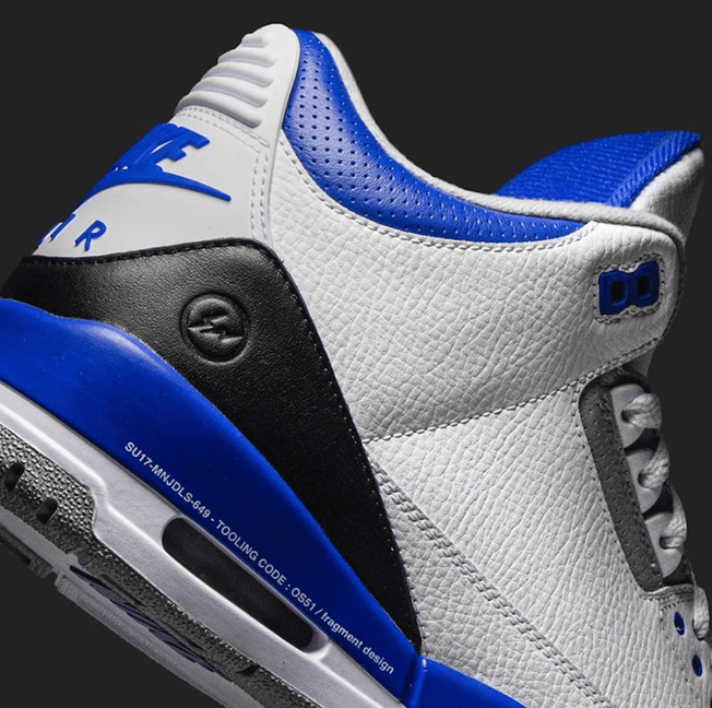 AJ3小闪电发售日期 冠希同款AJ Air Jordan 3 “Racer Blue” AJ3白蓝实战球鞋亲友配色 货号：CT8532-145