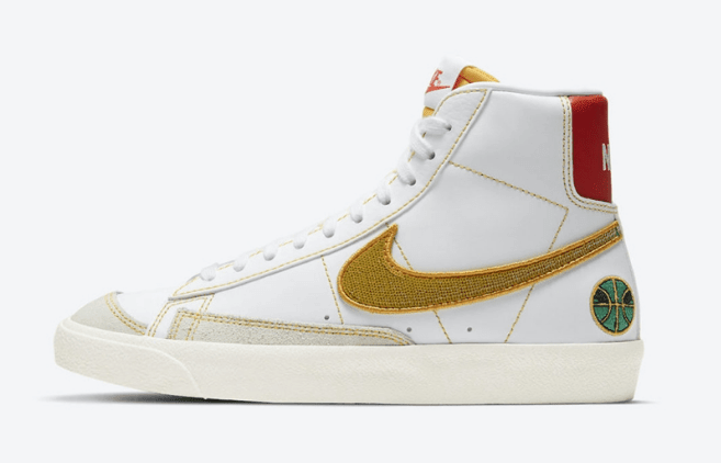 耐克开拓者米白色高帮 Nike Blazer Mid GS “Raygun” 耐克外星人配色新款 货号：DD9528-100