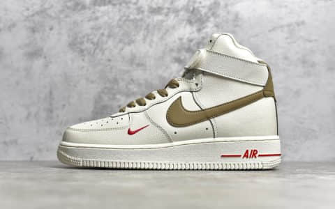 耐克空军奶咖高帮CJ纯原版本供应 NIKE Air Force 1 MID 空军中帮 耐克高帮休闲板鞋 货号：808788-995