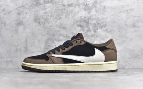 AJ1倒钩低帮莆田纯原版本AJ货源 Travis Scott x Air Jordan 1 Low AJ1斯科特联名低帮 货号：CQ4277-001