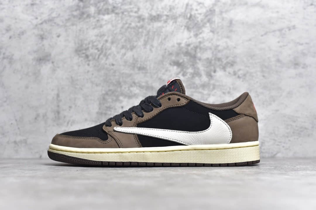 AJ1倒钩低帮莆田纯原版本AJ货源 Travis Scott x Air Jordan 1 Low AJ1斯科特联名低帮 货号：CQ4277-001