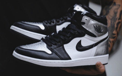 AJ1黑银脚趾实物图 Air Jordan 1 High OG WMNS “Silver Toe” 全新AJ1液态金属黑银高帮发售日期 货号：CD0461-001