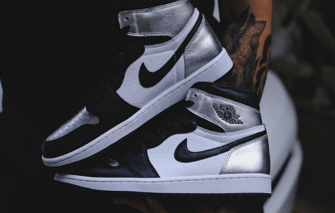 AJ1黑银脚趾实物图 Air Jordan 1 High OG WMNS “Silver Toe” 全新AJ1液态金属黑银高帮发售日期 货号：CD0461-001