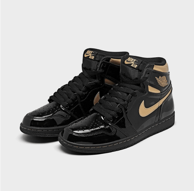 AJ1黑金漆皮高帮即将发售 Air Jordan 1 “Black/Metallic Gold” 黑金AJ1美图欣赏 货号：555088-032