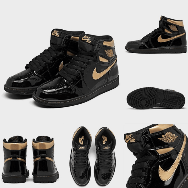 AJ1黑金漆皮高帮即将发售 Air Jordan 1 “Black/Metallic Gold” 黑金AJ1美图欣赏 货号：555088-032