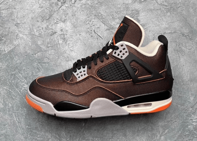 AJ4褐色鞋面橙色大底 Air Jordan 4 WMNS “Starfish” 金属橙AJ4发售日期 货号：CW7183-100
