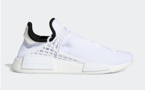 阿迪达斯菲董Hu NMD白黑配色 Pharrell x adidas NMD Hu “White” 全新阿迪达斯菲董新款发售 货号：GY0092