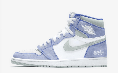 AJ1薄荷糖高帮实物图曝光 Air Jordan 1 High OG “Hyper Royal” 全新AJ1高帮新配色发售 货号：555088-402