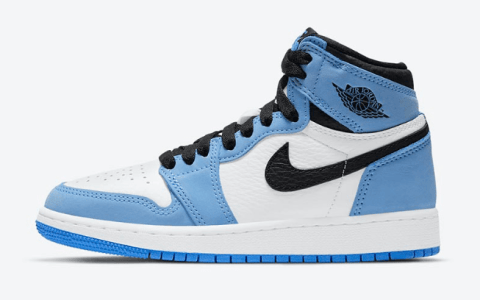 耐克AJ1大学蓝北卡蓝 Air Jordan 1 High OG “University Blue” 经典AJ1白蓝高帮复刻 货号：555088-134