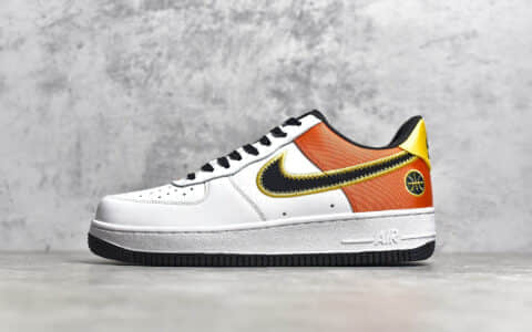 耐克空军黑白刺绣白橙色低帮 NIKE Air Force 1’07 Low 空军一号黑白刺绣低帮休闲板鞋 货号：CU8070-100