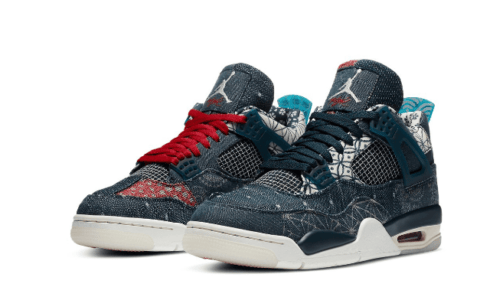 AJ4牛仔鸳鸯球鞋 Air Jordan 4 SE “Sashiko” 刺子绣AJ4复刻回归发售日期 货号：CW0898-400